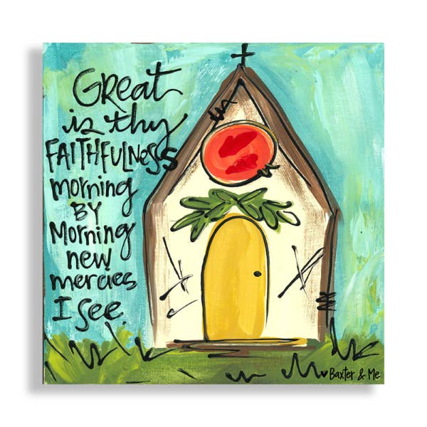 Great Is Thy Faithfulness - Wrapped Canvas for wholesale by Baxter & Me