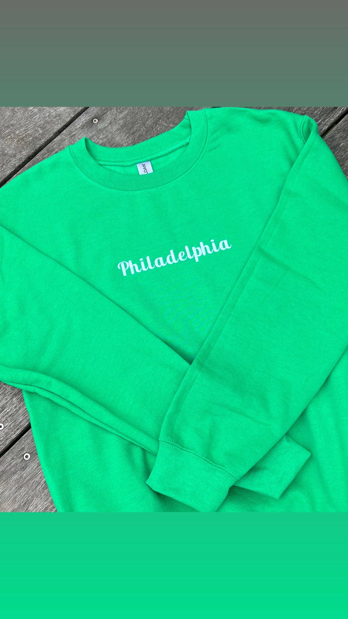 Amanda Rose Thread Co - Wholesale Sweatshirt - Women's - Philadelphia Embroidered Sweatshirt – Available in Green & Red (Copy)5