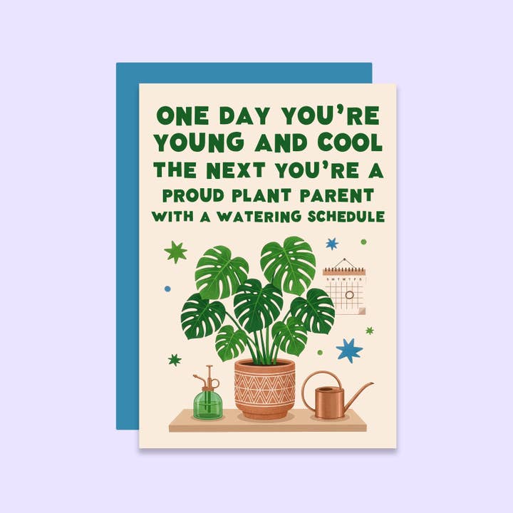 Plant Parent Card - Young & Cool | Plant Lover Card for wholesale by Tikkled Pink