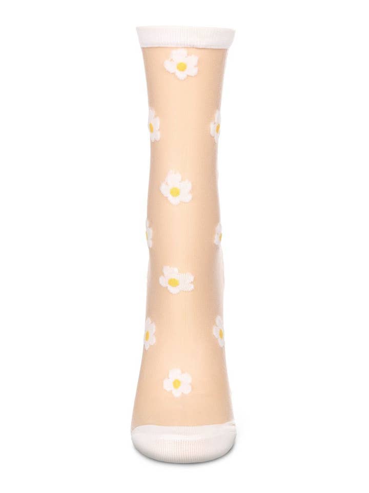 Infinity Classics International Inc. - Venta al por mayor Calcetines - Mujer - Calcetines redondos transparentes con estampado de margaritas para mujer5