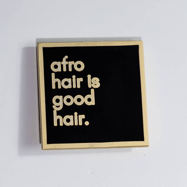 Fanm Djanm - Wholesale Lapel Pin/Button - Afro Hair Is Good Hair Enamel Pin