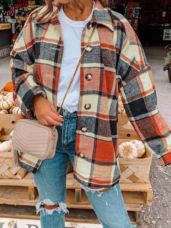 UNISHE - Vente Veste-chemise – femme - XC1238 Veste en flanelle à carreaux Femme1