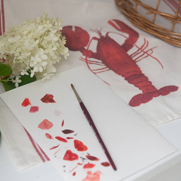 Finding Silver Pennies - Wholesale Tea Towel - Lobster Tea Towel2