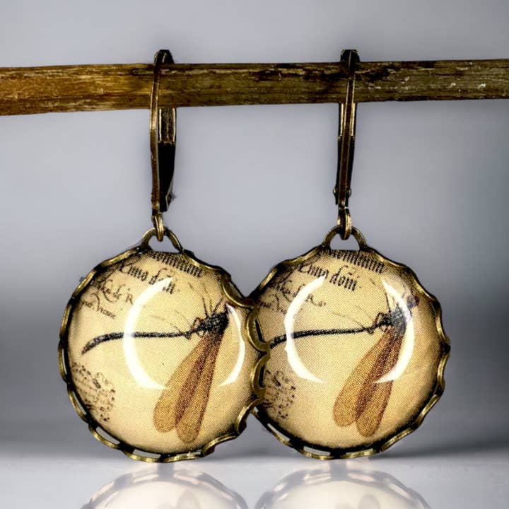 VINOHR-72 vintage stijl oorbellen met natuurlijke look voor wholesale door MadamLili