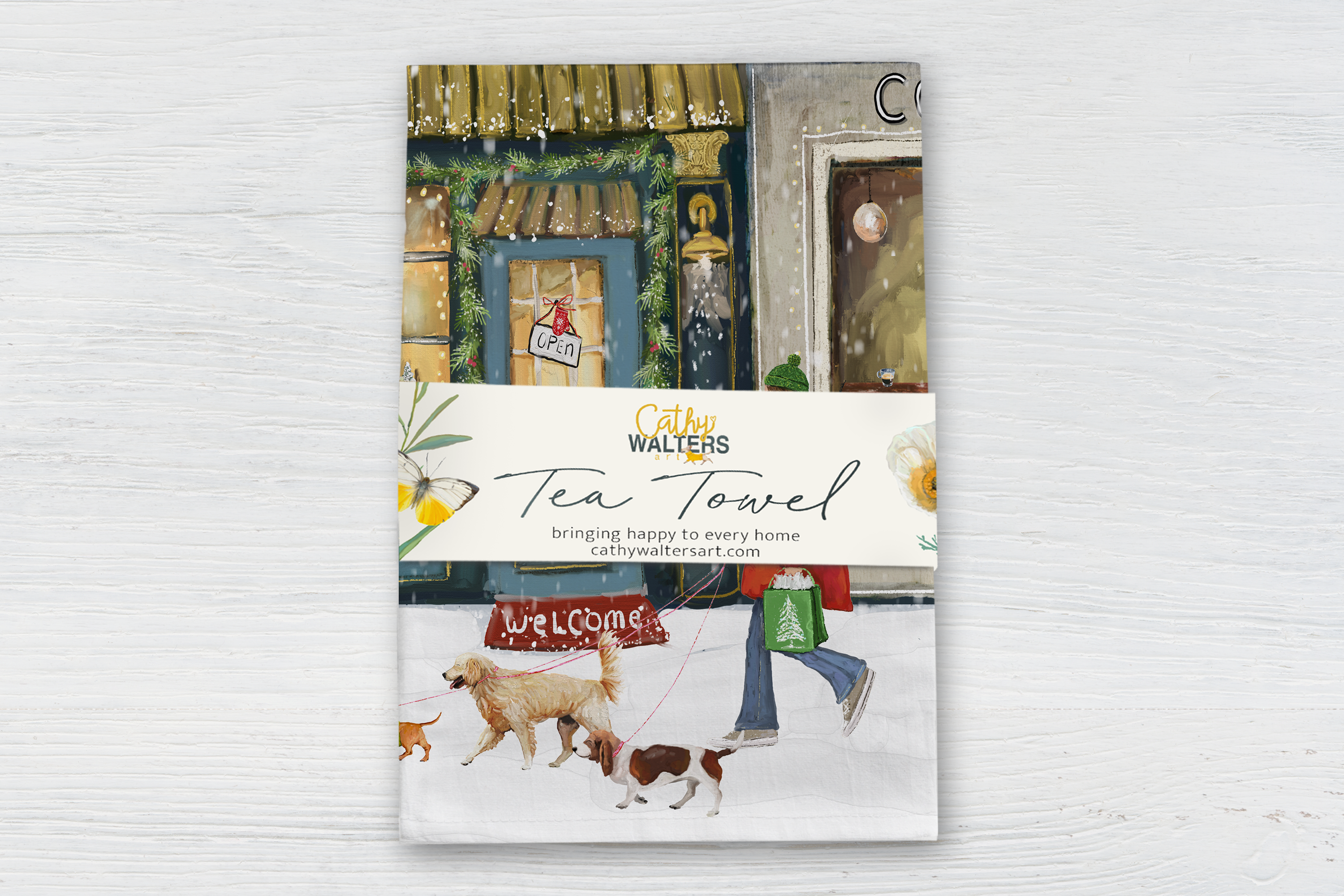 Cathy Walters Art - Wholesale Tea Towel - Shop Girl Tea Towel1