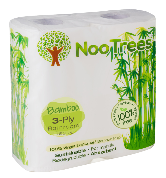 KeHE Distributors, LLC - Wholesale Paper Towels - Nootrees 100% Bamboo Toilet Tissue 3 Ply, 4 Rolls, 300 Sheets Per Roll, (Pack of 12)0
