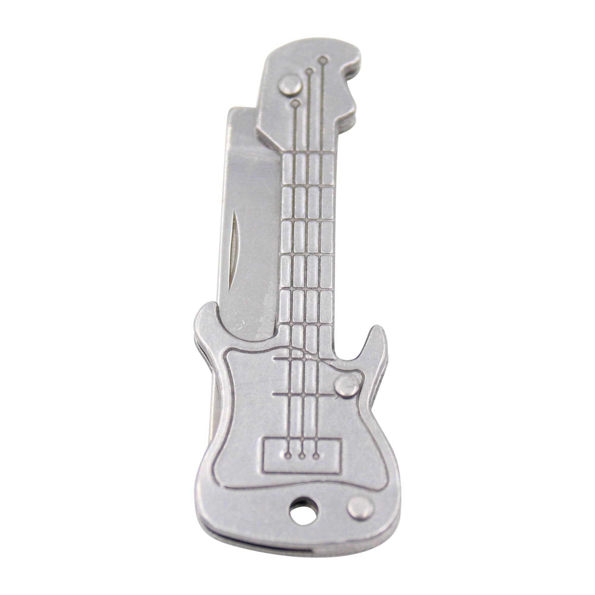 Real Sic - Vendita all'ingrosso Coltellino tascabile/portacoltellino - Mini portachiavi pieghevole con coltello EDC - Tasca multiuso a forma di chitarra6