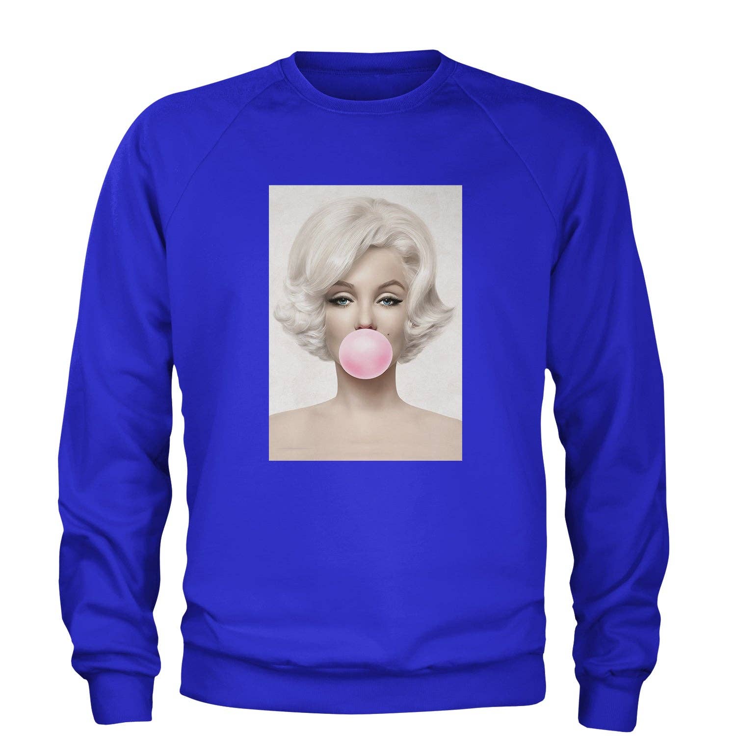 Expression Tees - Wholesale Graphic Sweatshirt - Unisex - Marilyn Monroe Pink Bubble Gum Adult Crewneck Sweatshirt8