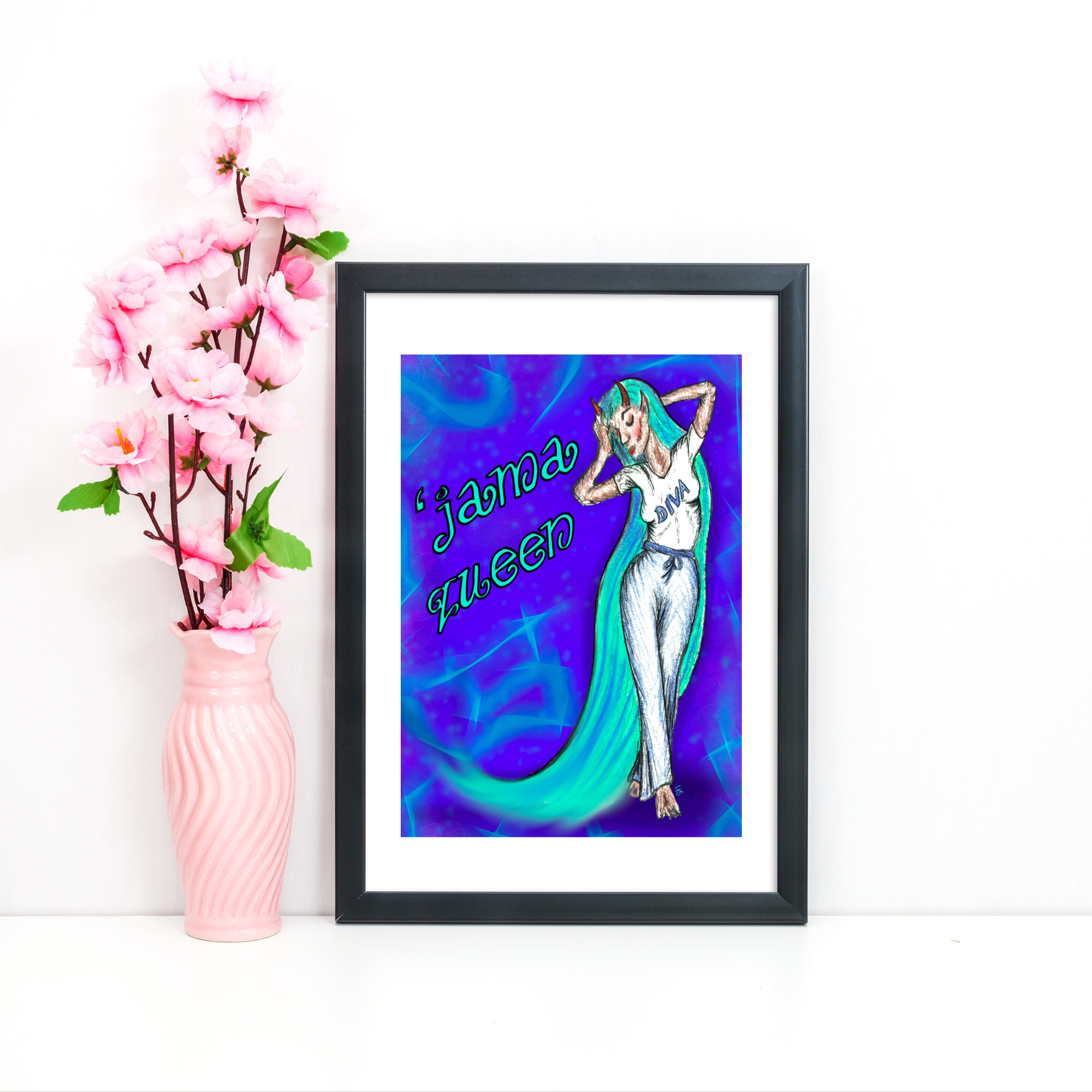 Hannah Kate Makes - Wholesale Art Print - The 'Jama Queen Art Print - Pyjama Princess - A5 Unframed1