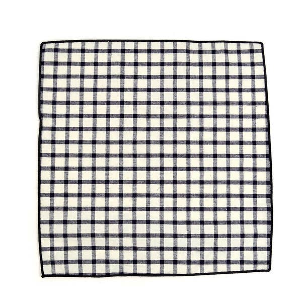 Selini New York - Wholesale Handkerchief – Men's - 12pc Black & Beige Checkered Plaid Handkerchiefs3