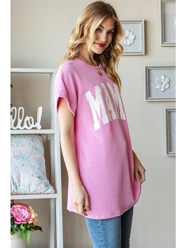 HEIMISH – wholesale Tunic – Women’s – ET7523-10 SOLID RIBBED LETTERING TOP11