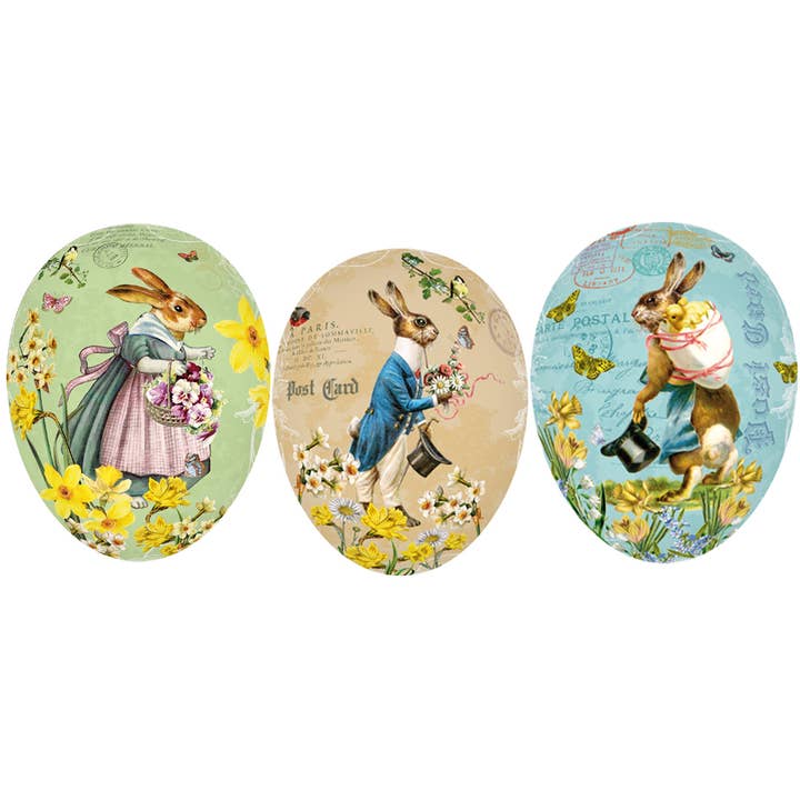 Œufs de Pâques Lapin, Moyens, 3 Assortis pour la vente par Talla Imports