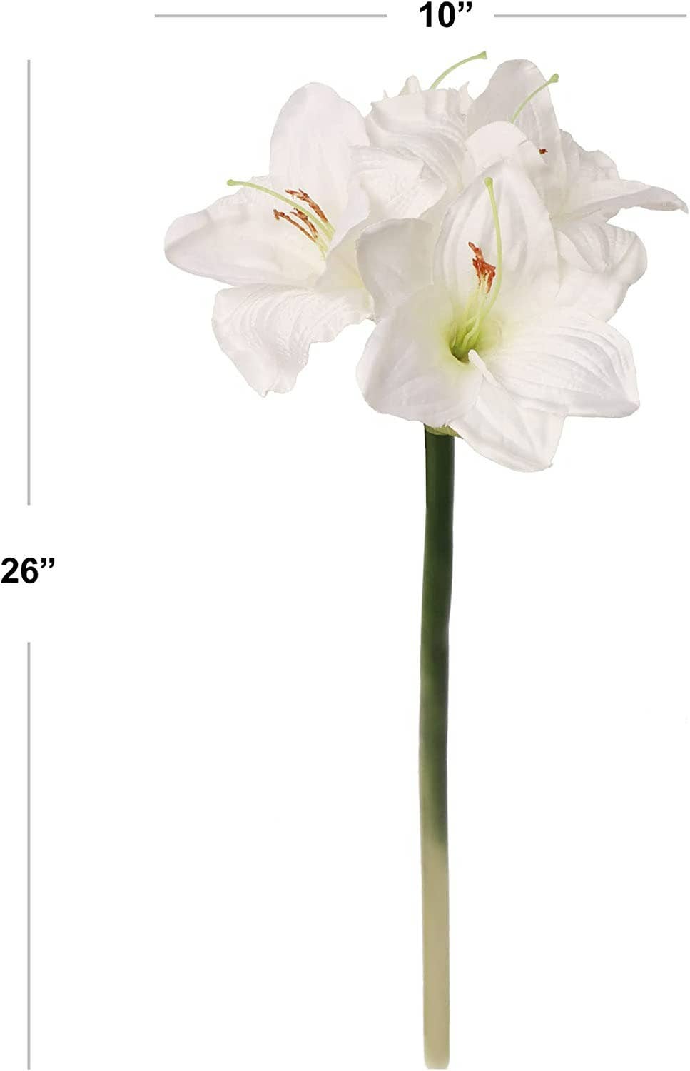 Larksilk - Wholesale Artificial Flowers - 28" Amaryllis W/3 Flowers, 1 Bud - White Faux1