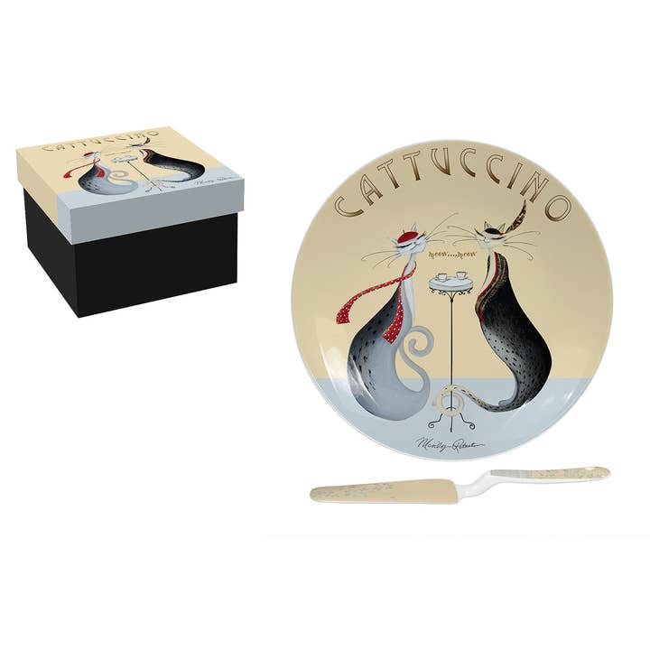 Conjunto de Prato e Pá para Tarte Cattuccino Catitudes por M.Robertson por atacado de Socadis