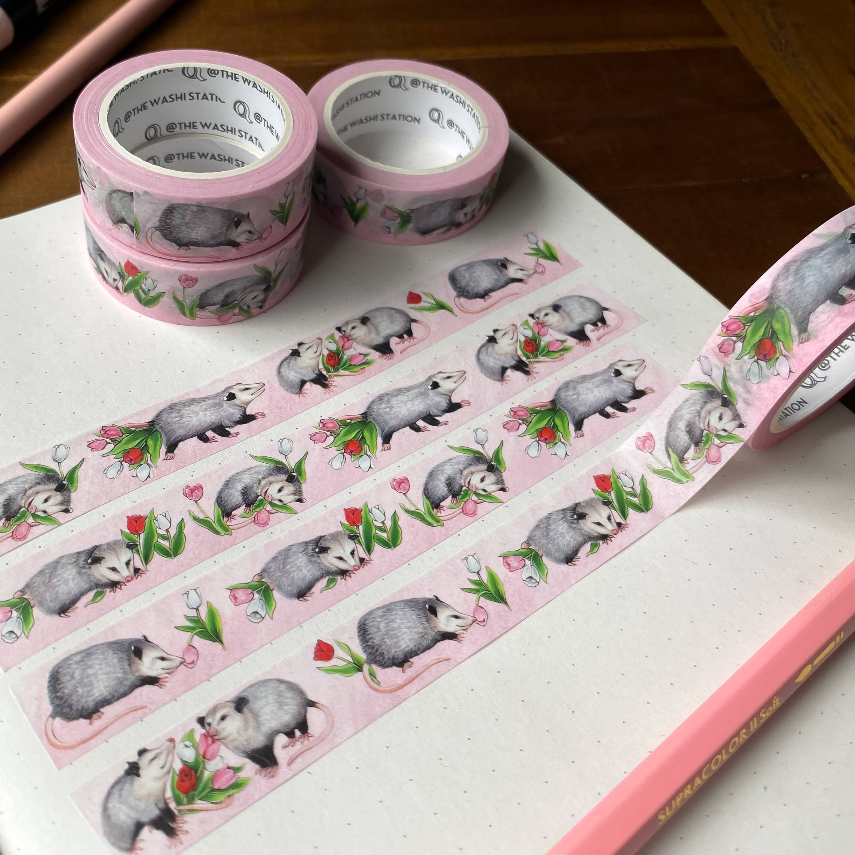 Allison Stoiser Art – Engroshandel Washitape – Opossums og tulipaner Washi Tape2