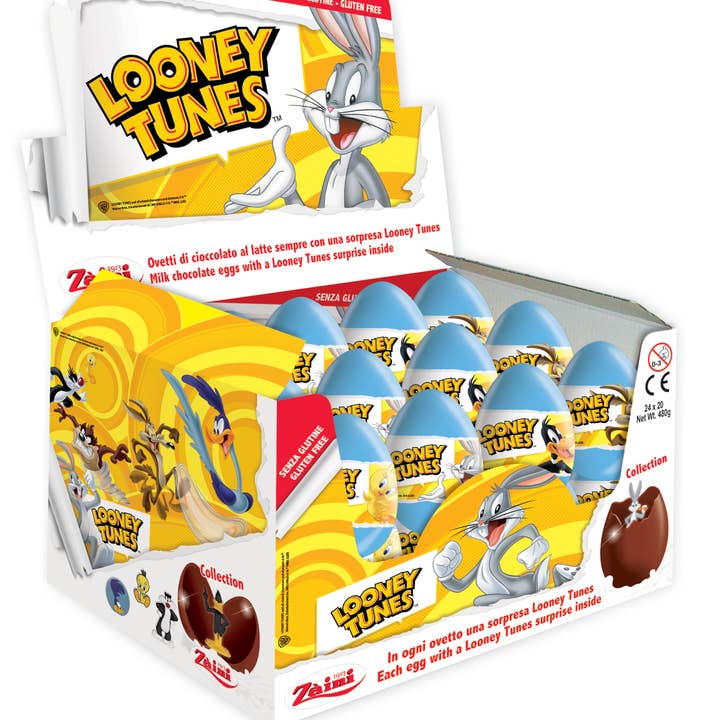 Candycat - Wholesale Chocolate Covered Sweets - Zaini - Ovo Chocolate Surprise - Looney Tunes - 24x20g