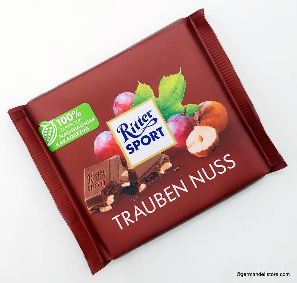 Phoenix Distributions - Vendita all'ingrosso Cioccolato - RITTER SPORT Trauben Nuss 100 grammi - confezione da 122