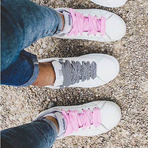 furiouslaces - Wholesale Shoelaces - Unisex - Vichy pattern laces - Pink