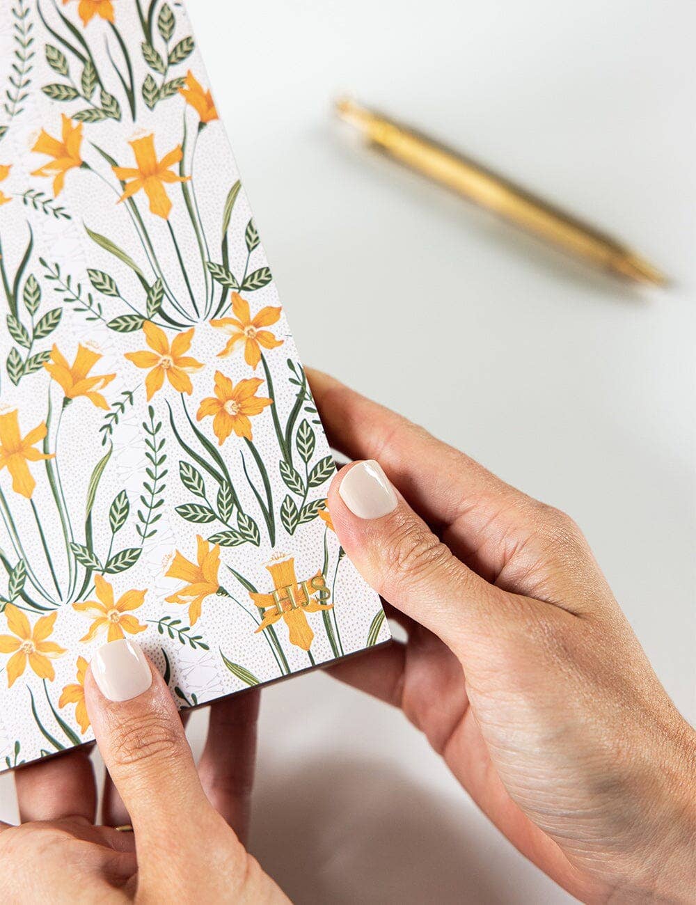 Bespoke Letterpress - Wholesale Notepad - Daffodil Notepad Desktop Jotter5