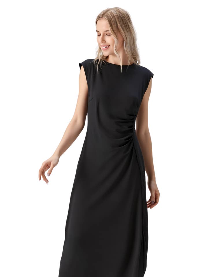 BR55090 DRAPED BODYCON MAXI DRESS for wholesale by Becky Rose