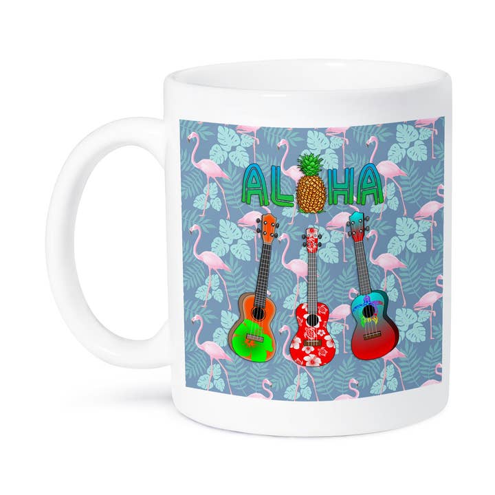 3dRose - Wholesale Coffee Mug - 3dRose, A tropical island Aloha with pineapple and island ukuleles., Mug8