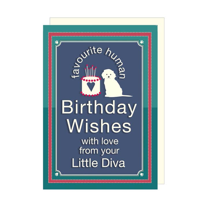 Tarjetas del perro | Tarjeta de felicitación Pequeña Diva para venta al por mayor de The Little Dog Laughed