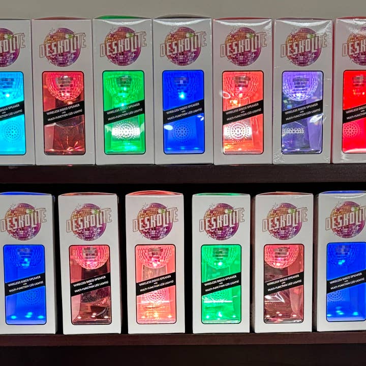 DESKOLITE – wholesale Strobe/disco light – DESKOLITE™ Wireless Disco Speaker w LEDs and 6cm Mirror Ball11