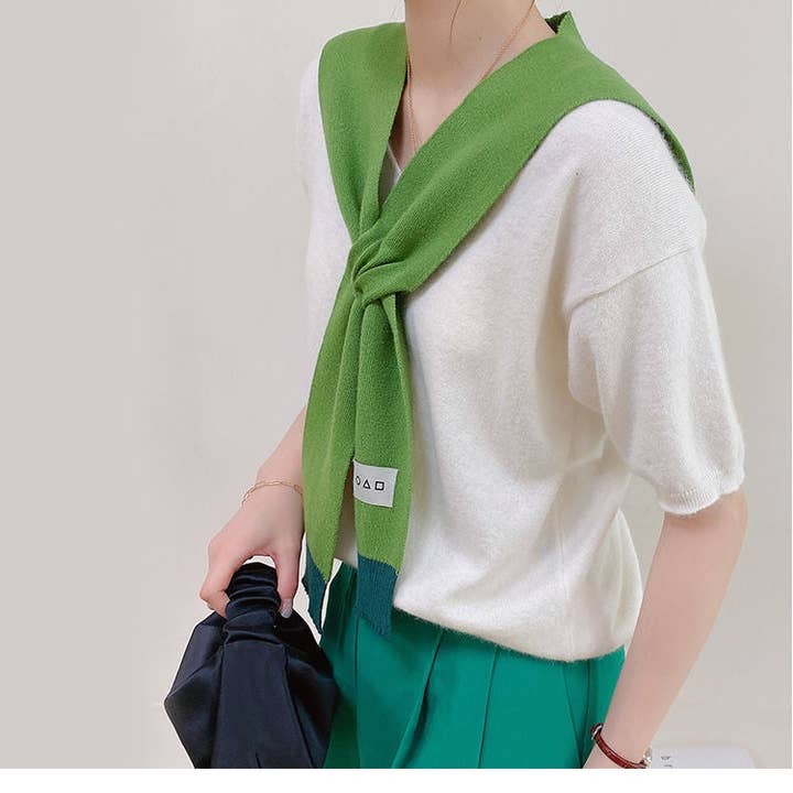 VividLux - Wholesale Wrap - Women's - Cozy Colorblock Knit Shawl19