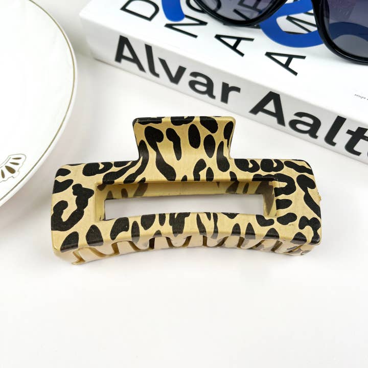 SoapElenGlen - Venta al por mayor Horquilla para el pelo - Mujer - Pinza rectangular para el pelo con estampado de leopardo a rayas8