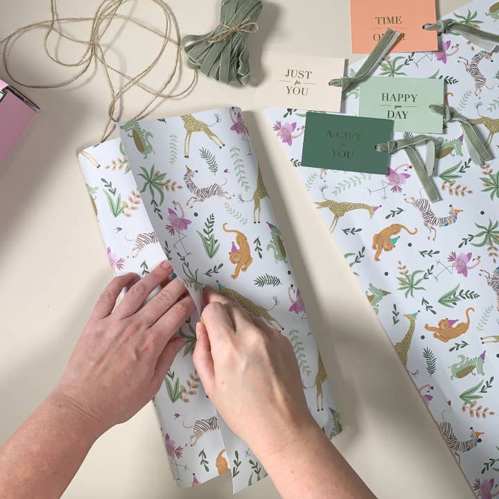 Pixel & Bloom - Wholesale Flat Wrap - Jungle Character Wrapping Paper/Gift Wrap1