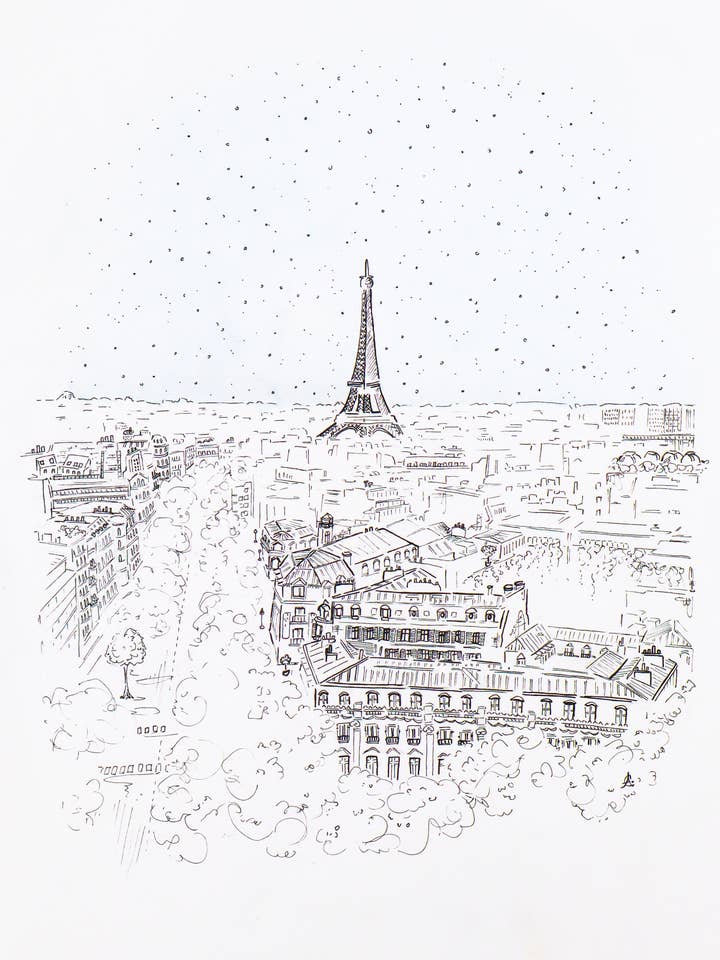 Vue de Paris : carte pour la vente par Callie A Design
