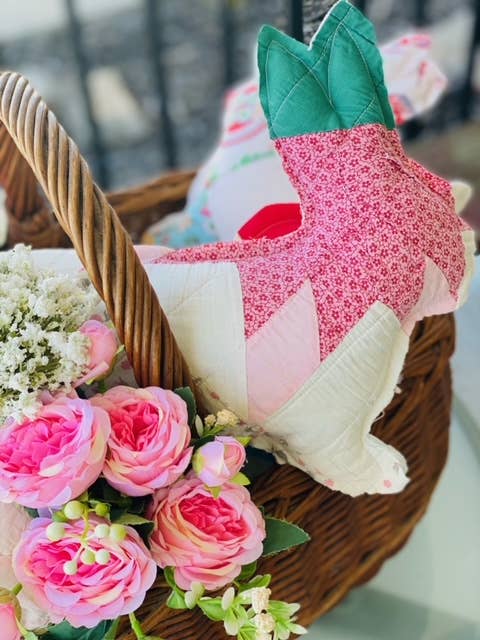 A Gnome on the Roam - Wholesale Decorative Tabletop Object - Vintage Fabric Easter Bunnies made from upcycled quilts6