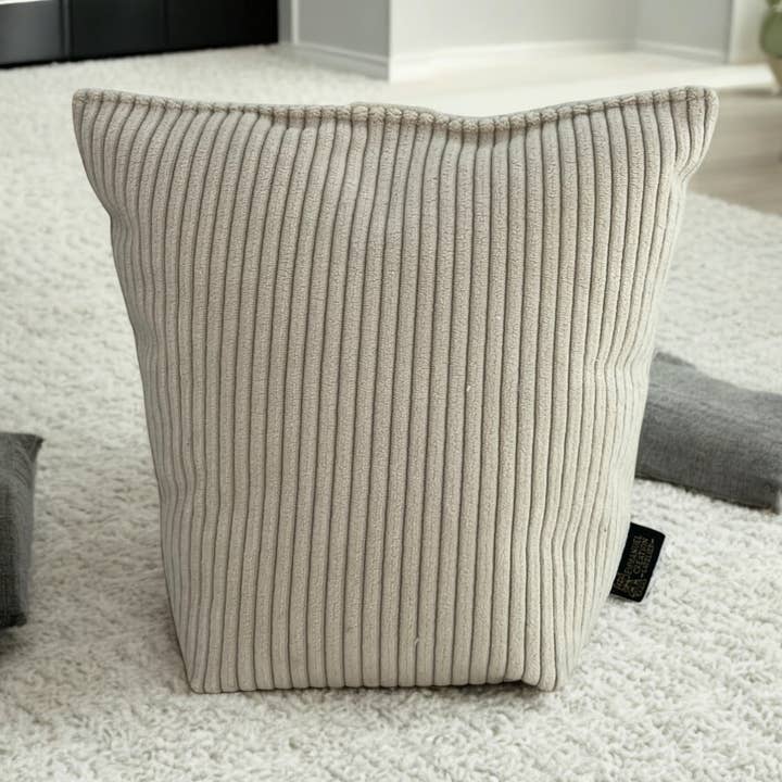 Cale-porte sac, "Velours côtelé" écru pour la vente par Emmanuel Création