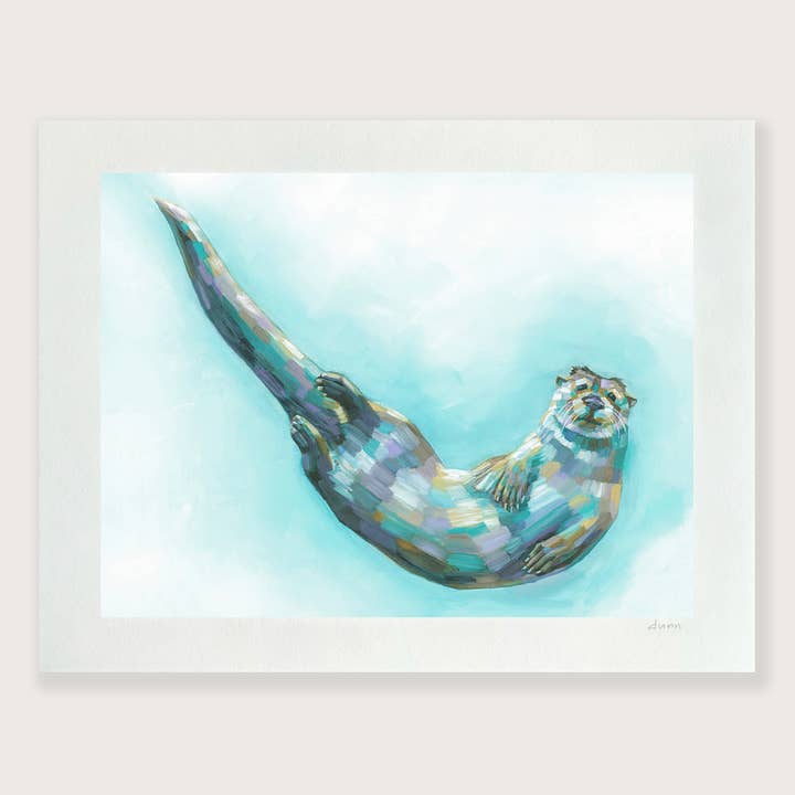 Loutre de mer | Impression d'archive signée à l'encre de la peinture originale pour la vente par SheilaDunnArt