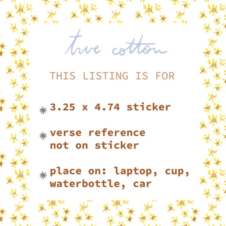 True Cotton - Wholesale Sticker - Boho Christian Scripture Sticker - John 1:5 sun mountains True Cotton3