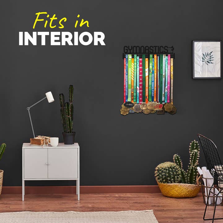 United Medals – Großhandel Wandhaken – Medaillenhalter GYMNASTIK - Mattschwarz3