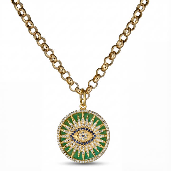 Collier Pendentif Œil Maléfique en Amazonite pour la vente par Rachel Reinhardt