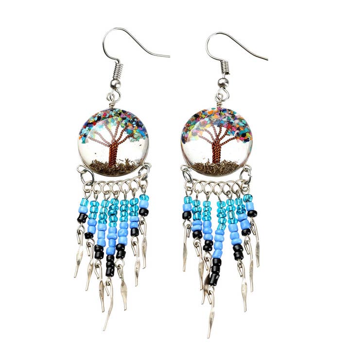 Benjamin International - Wholesale Dangle Earrings - ASSORTED TREE OF LIFE ROUND RESIN DREAMCATCHER EARRINGS2