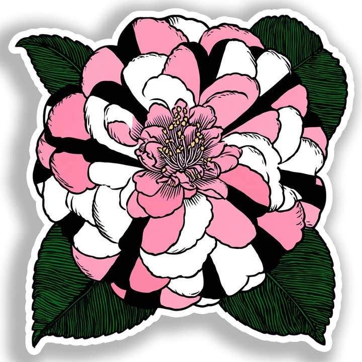 Camellia Flower Decal Sticker # A018894 for wholesale by Yoonek Graphics