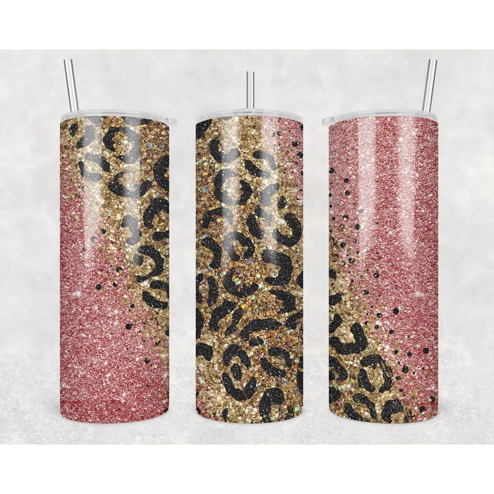 Rose Gold Leopard - 20oz Tumbler for wholesale by Crafted in the Loo, LLC