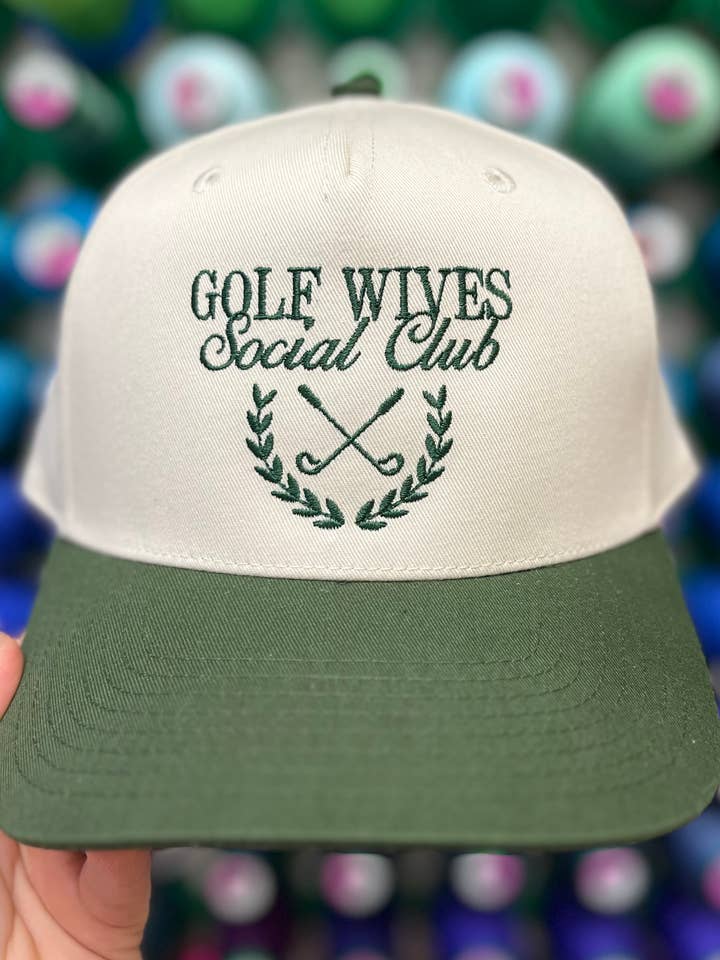 Golf Wives Social Club Embroidered Snapback for wholesale by Wild Rose Designs