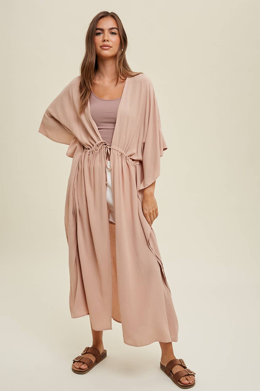 Wishlist Apparel - Wholesale Kimono - Women's - KIMONO COVER-UP WITH WAIST TIE / WL22-75008