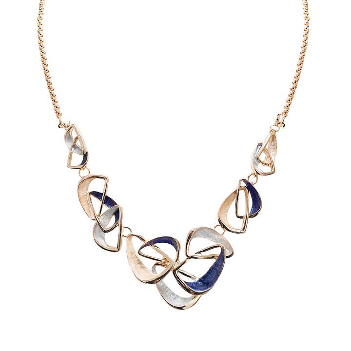 AMORINO SRL - Wholesale Pendant/Charm Necklace - ENAMELLED IRREGULAR TRIANGLES NECKLACE - SW2411A819