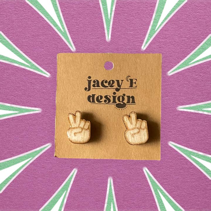 Signe de paix ASL, clous peints avec délicatesse pour la vente par Jacey e Design
