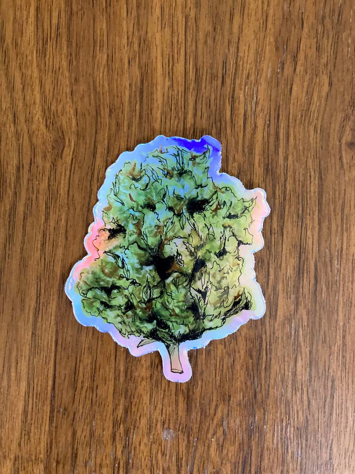 Weed Bud Holographic Stickers for wholesale by Trendy Bullsh*t