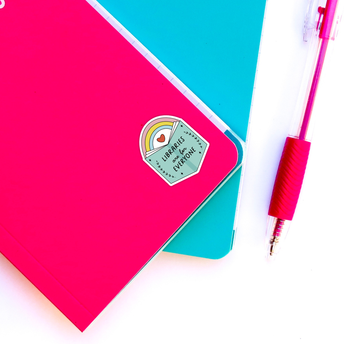 Fluffmallow (Custom duties for USA are pre-paid by us) – wholesale Sticker – Libraries Are for Everyone Vinyl Sticker2