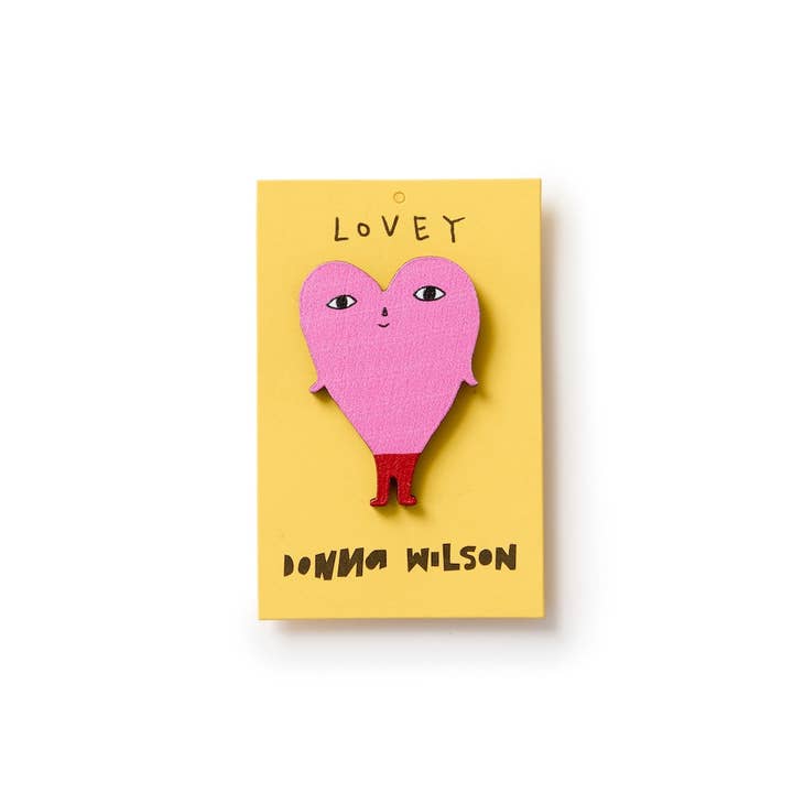 Lovey Pin Badge for wholesale by Donna Wilson