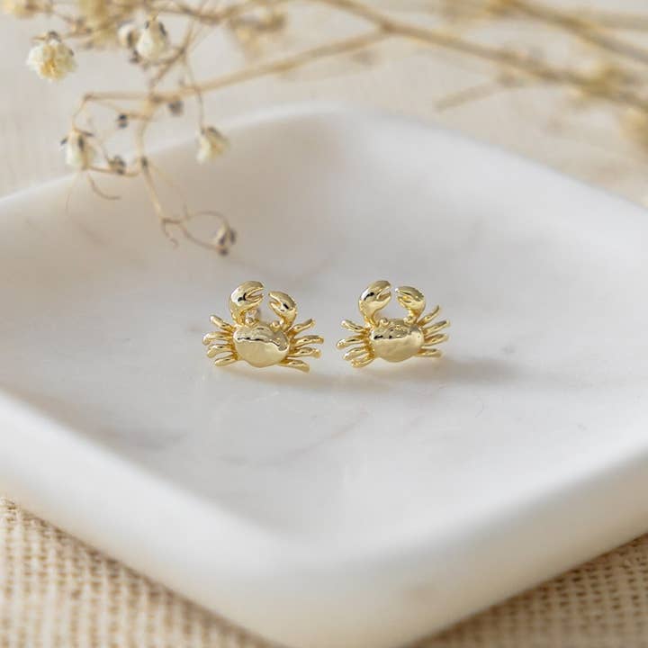 Tiny Crab Studs for wholesale by Glee Jewelry