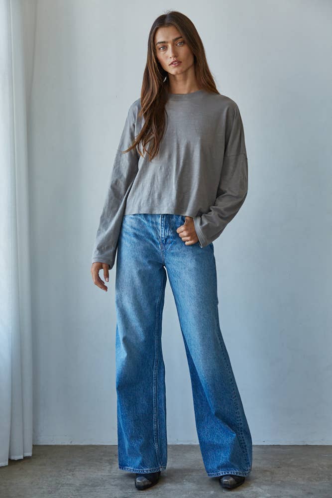 By Together - Wholesale Knit Top - Women's - L8748 | Knit Cotton Mock Neck Long Wide Sleeve Top4