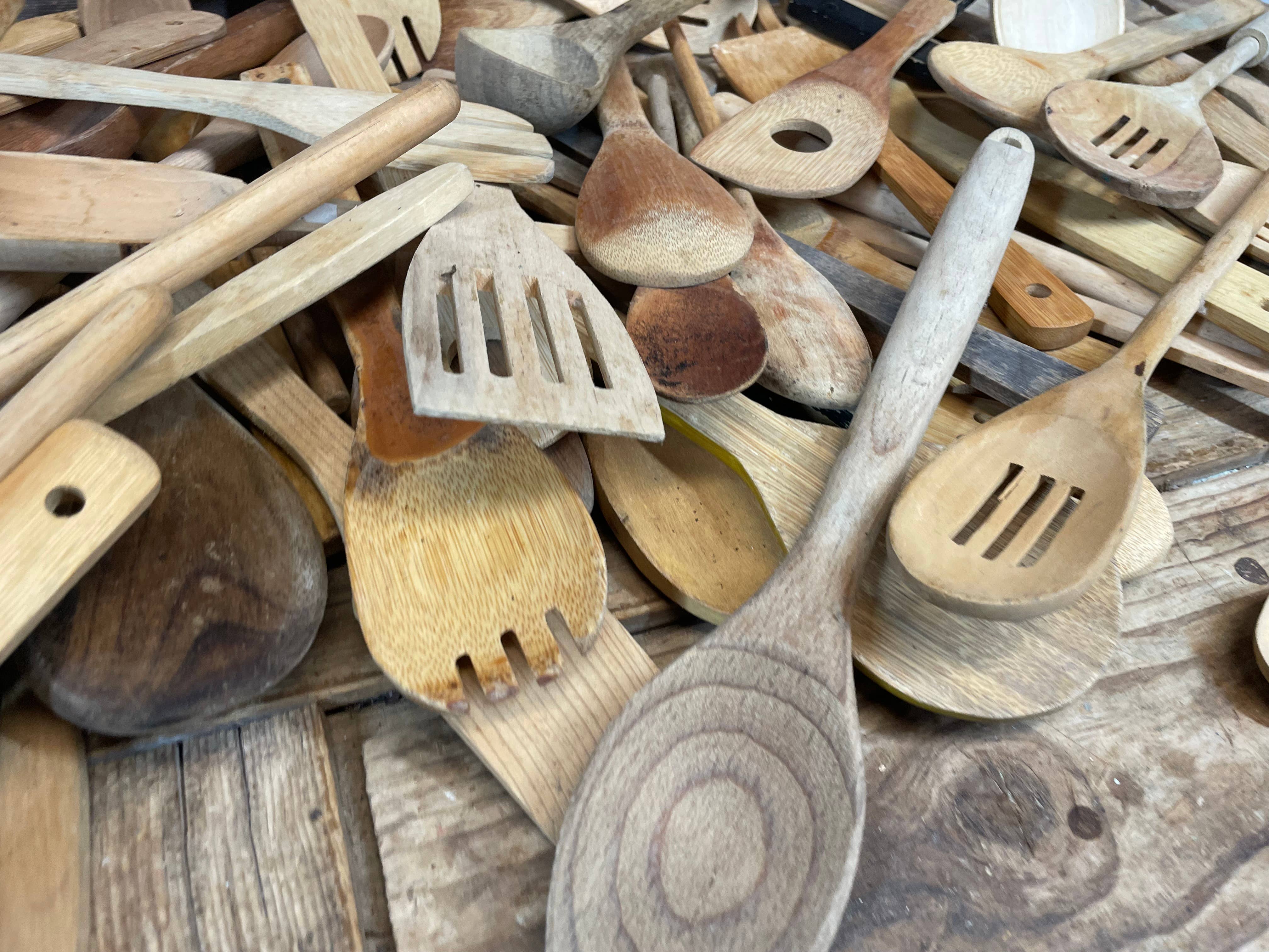 My Amigos Imports – Conjunto de utensílios de cozinha por atacado – Talheres de Madeira Vintage de Casa de Campo-ER-Surtido-Colheres-$44